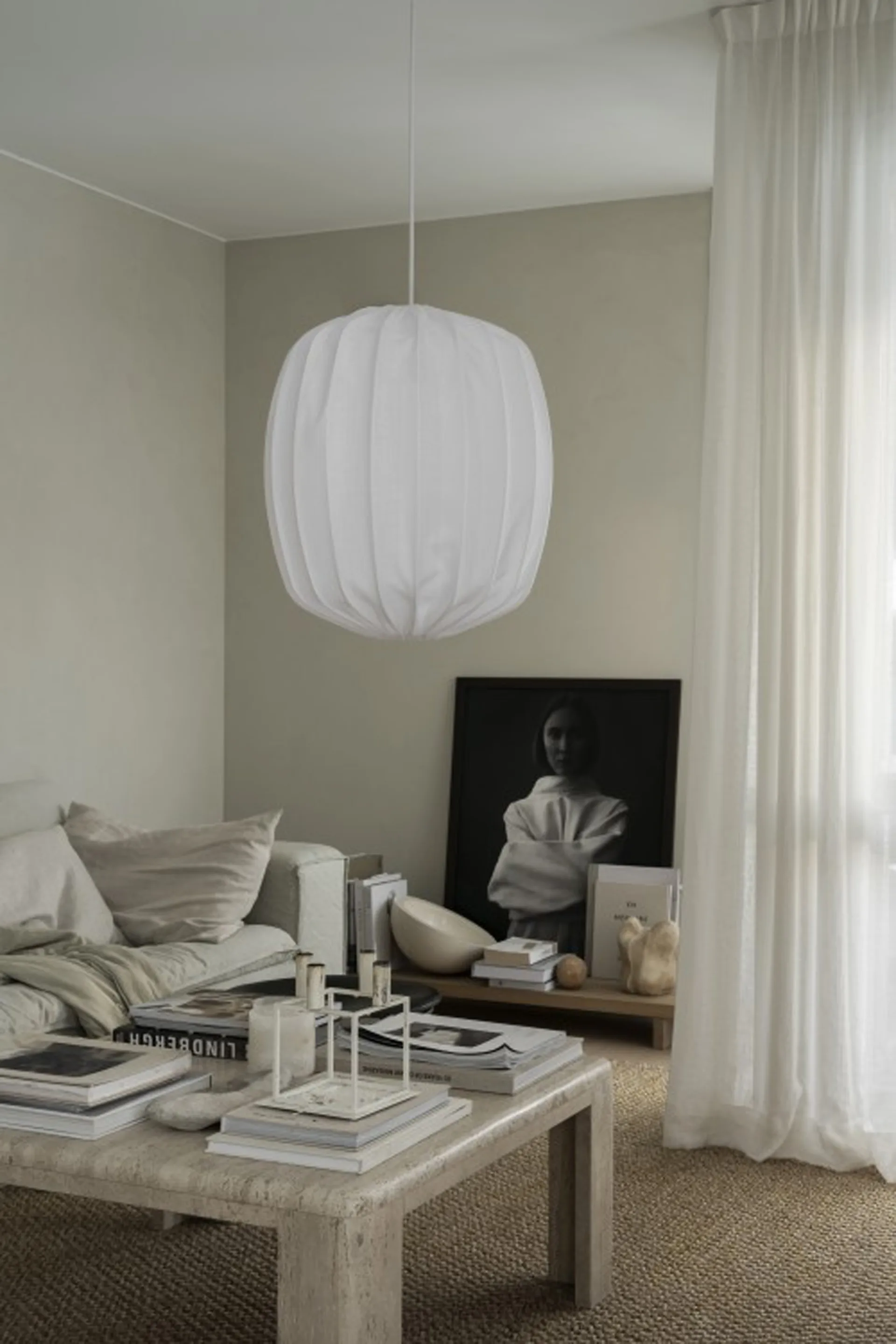 Prisma lampskärm Ø45 cm linne, White Watt & Veke