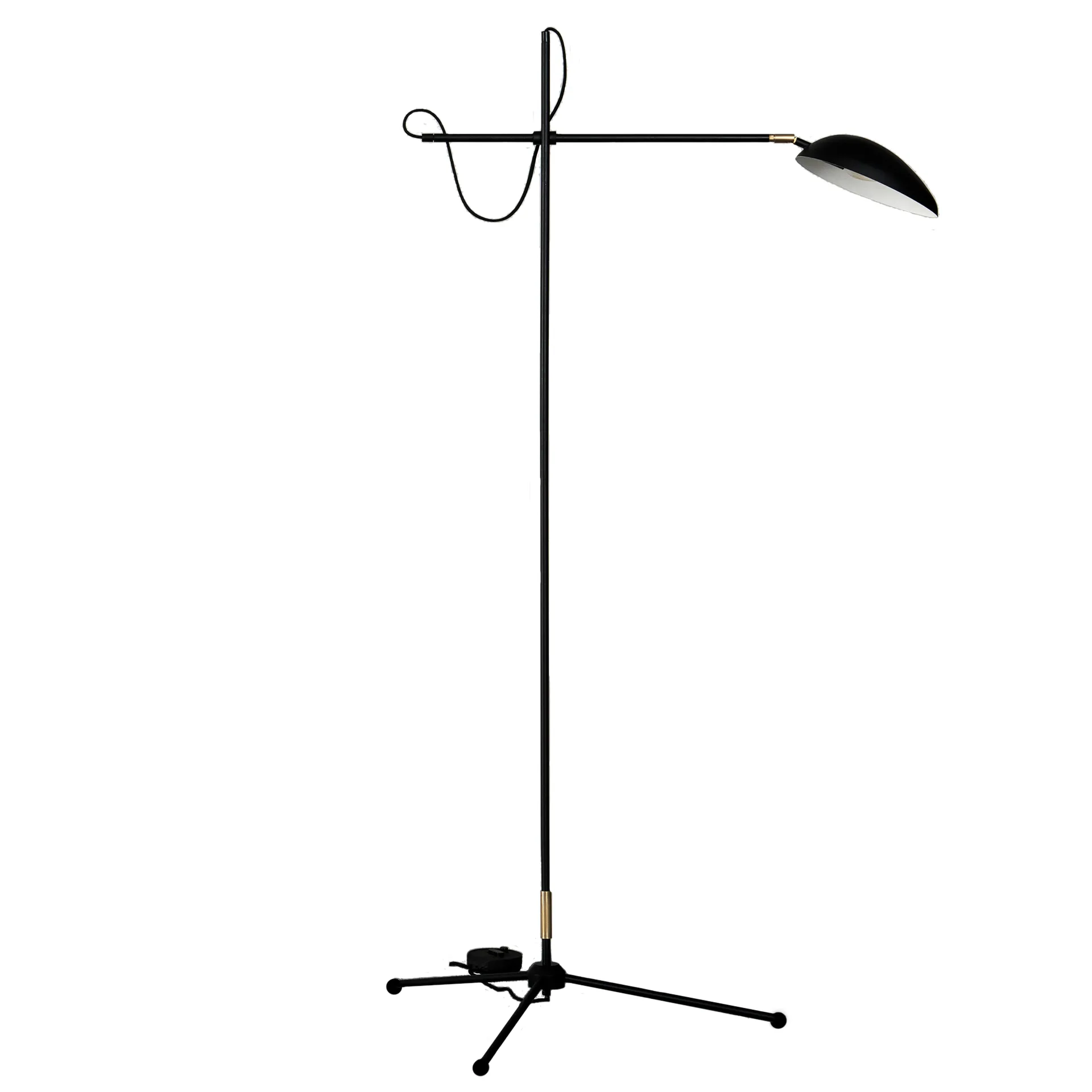 Spoon floor lamp, matte black brass Watt & Veke