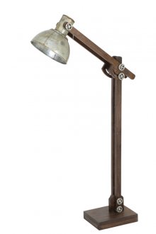Floor lamp 70x29x160 cm EDWARD wood brown and vintage silver