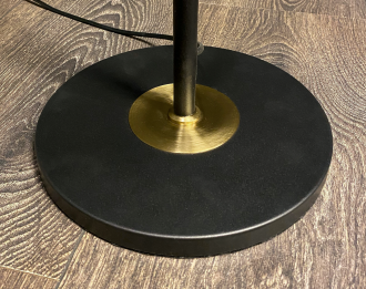 LJUSDAL floor lamp 2-arm black / matte brass