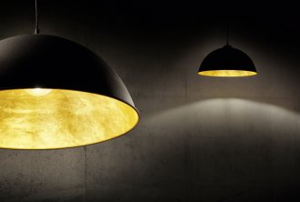 Romino II ceiling pendant 1xE27 m-black / gold