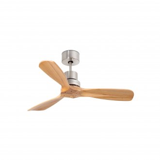 MINI LANTAU S Matt nickel/pine ceiling fan with DC motor SMART