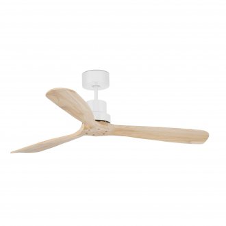 LANTAU L White/pine ceiling fan with DC motor