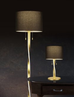 Nandor floor lamp E27 + LED black / gold