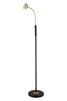 BALDER floor lamp 1-light, black/matt brass