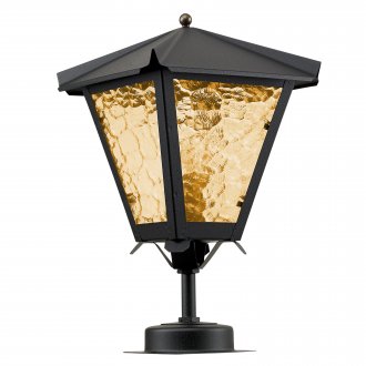Gustav foot lamp black/yellow cathedral glass