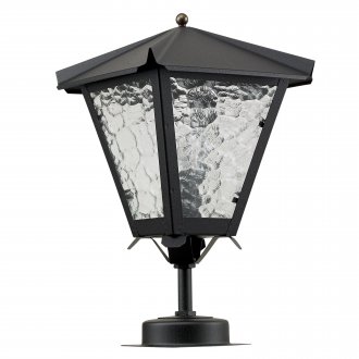 Gustav foot lamp black/clear cathedral glass