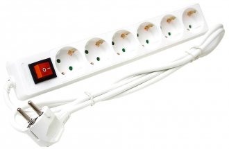 Power strip 6-way with switch grounded