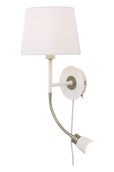 EKETORP wall lamp, white / steel