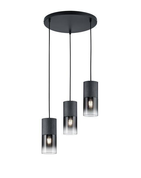 Robin ceiling lamp 3L 3xE27 m-black