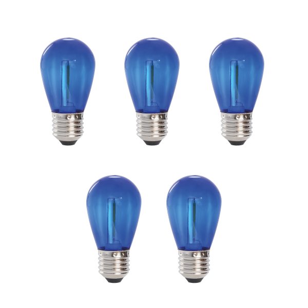 Deco žárovka x 5, E27 12V (modrá)