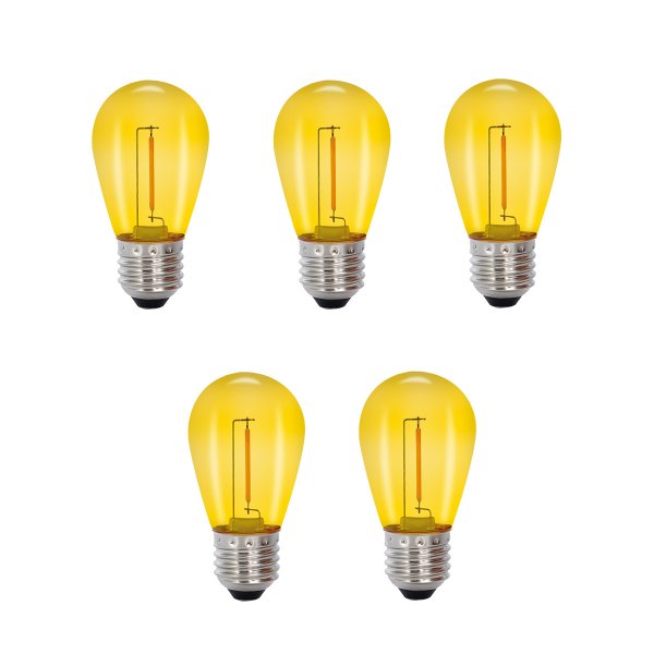 Deco žiarovka x 5, E27 12V (žltá)