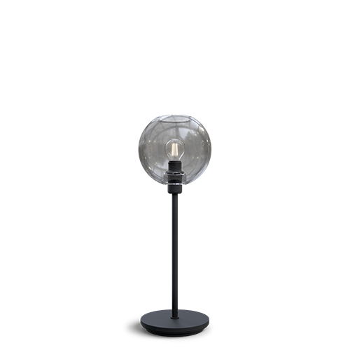 Table lamp Gloria black structure / smoked glass (Sort)