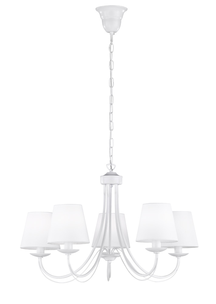 cortez chandelier 5l 5xe14 m-white (blanc)