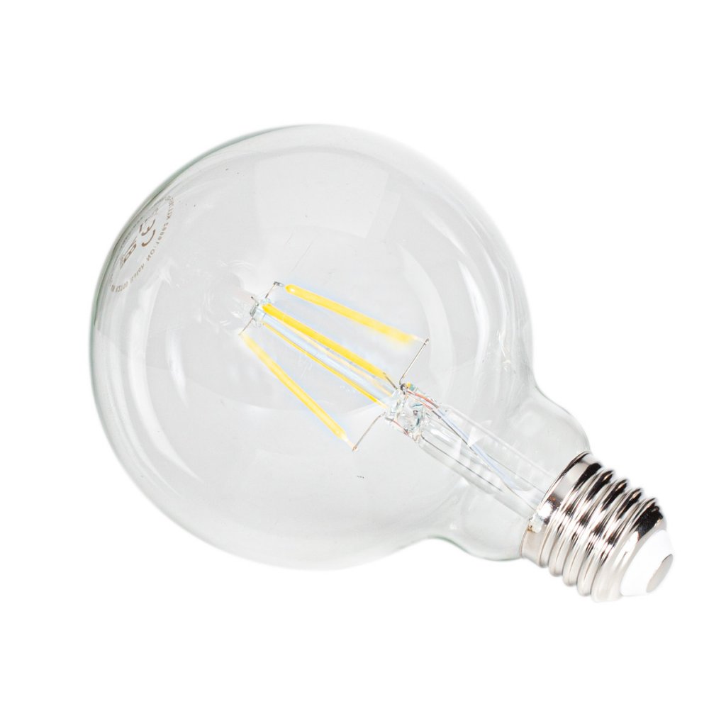 Filament dekorationslampe LED dæmpbar klode E27 4W Ø95mm Transparent (Gennemsigtig)