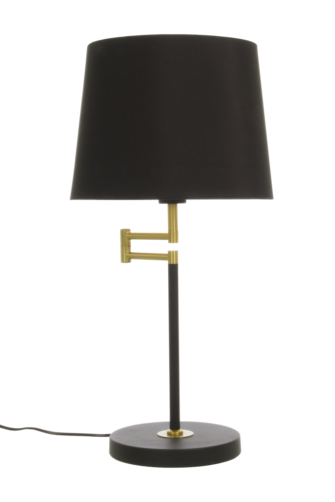 BIRKA table lamp with swing arm black / mess (Sort)