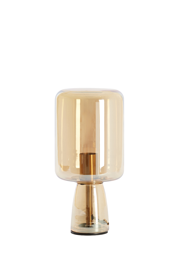 Table lamp Ø16x32 cm LOTTA glass amber+gold (Oranje)