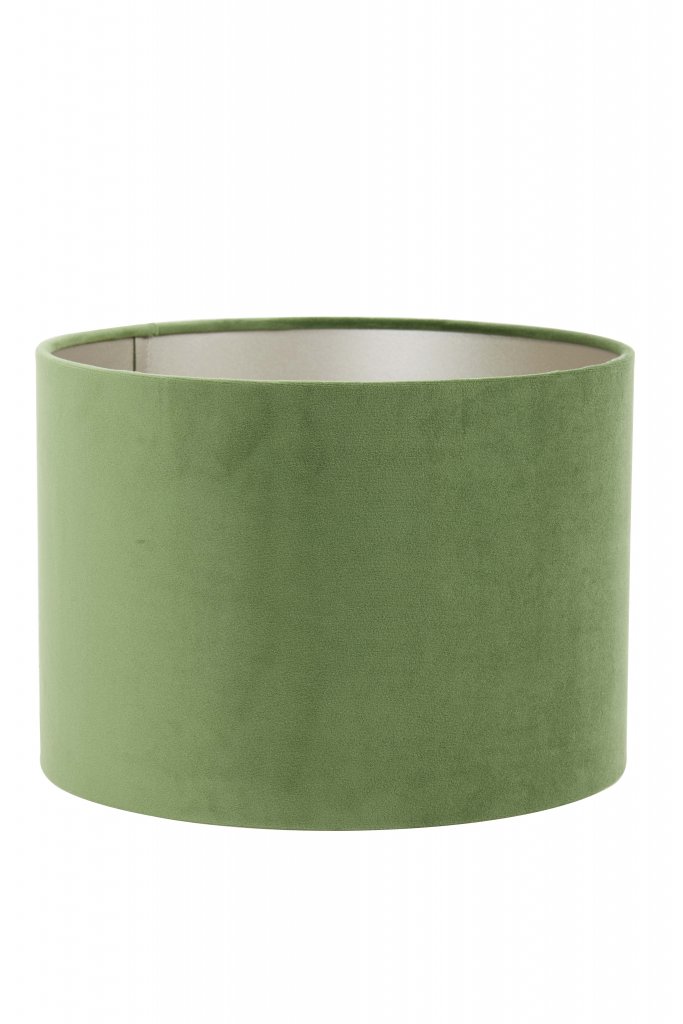 shade cylinder 25-25-18 cm velours dusty green (vert)