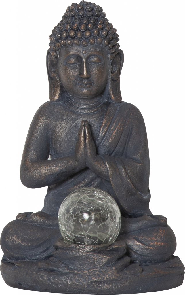 Star Trading Buddha Solcelle Dekorasjon Grå