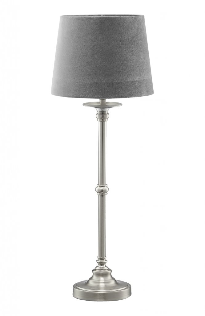 shaft table lamp with velvet (gris)