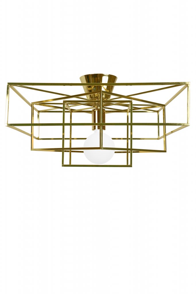 Cube ceiling light (Messing / goud)