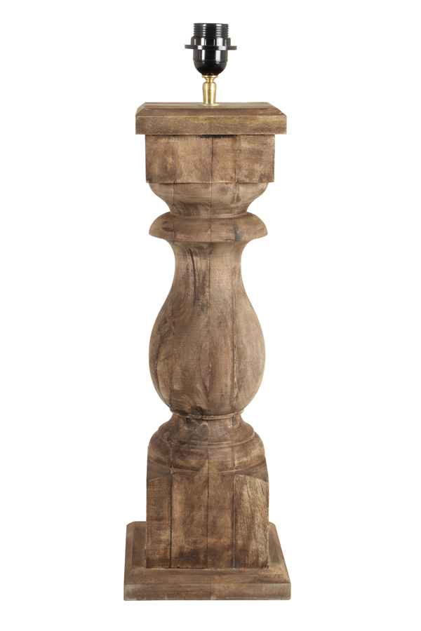 Lamp base square 19x19x64 cm CADORE wood weather barn (Bruin)