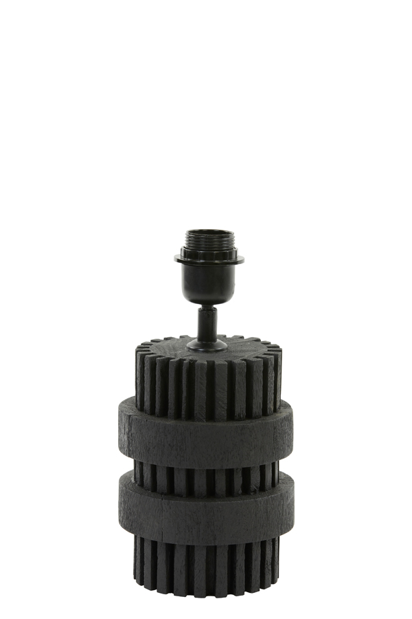 Lamp base Ø15x19 cm SAKURA wood matt black (zwart)