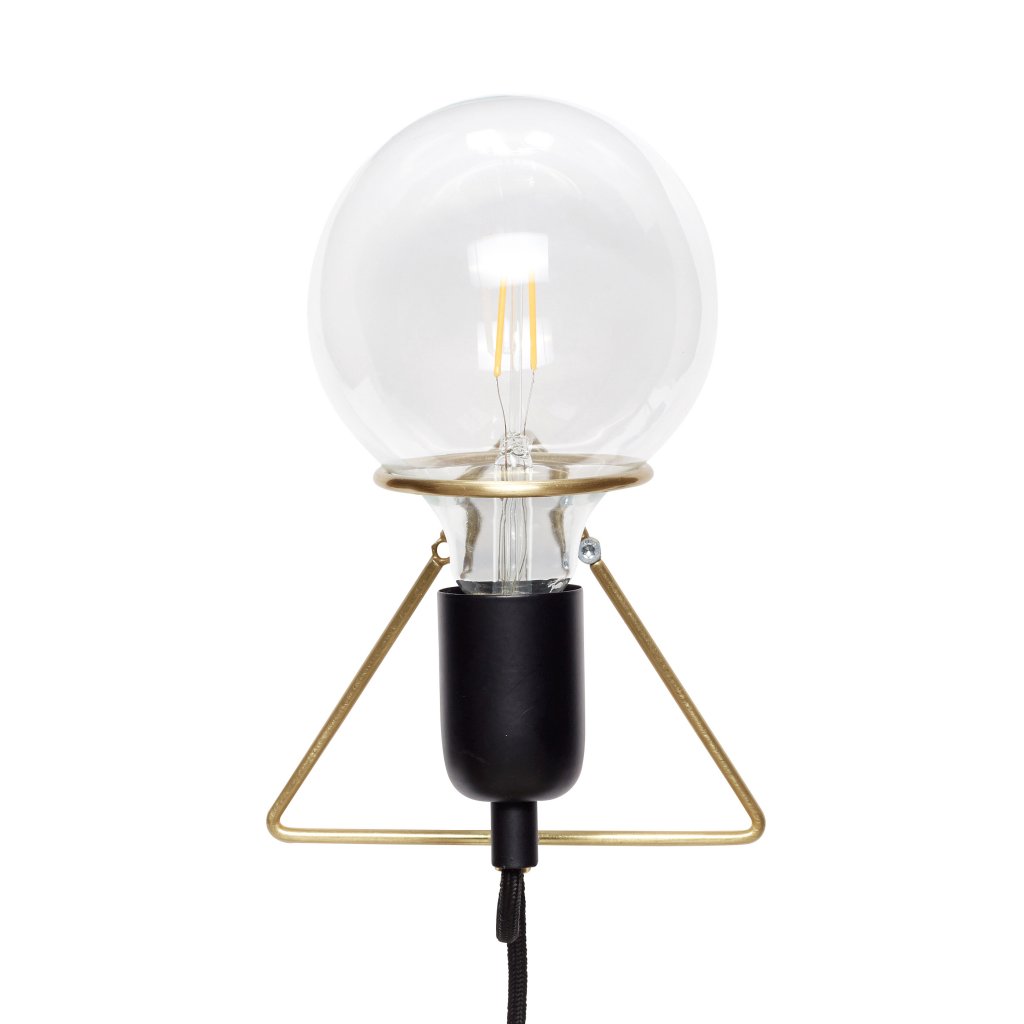 wall lamp, w/bulb, brass/black (noir)
