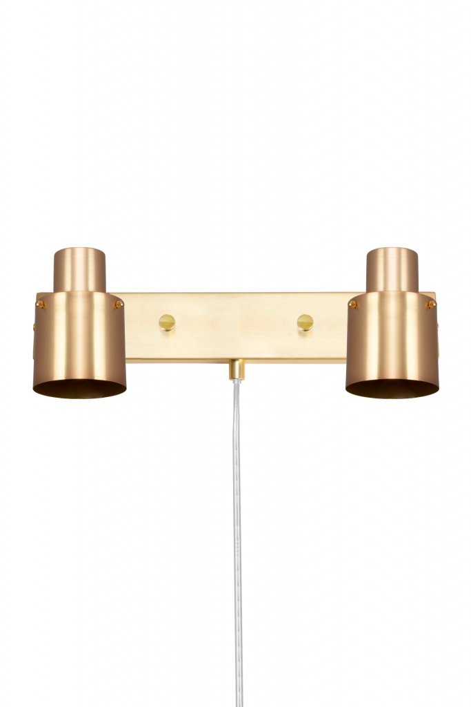 Wall Lamp Clark 2 Brushed Brass (Messing/guld)