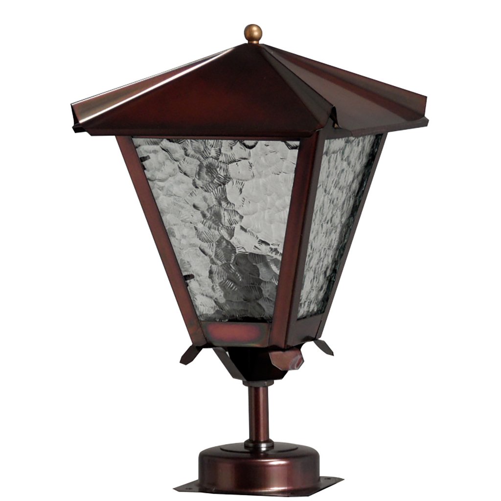 Gustav foot lamp copper/clear cathedral glass (Geoxideerd koper)