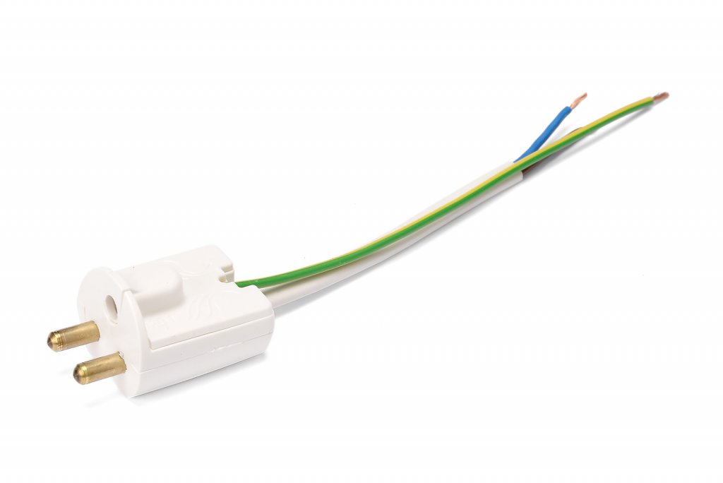 Lamp plug 14cm cable Grounded (hvid)