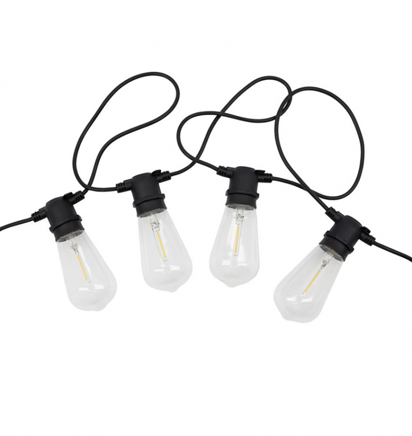 Light chain E27 oval LED (zwart)
