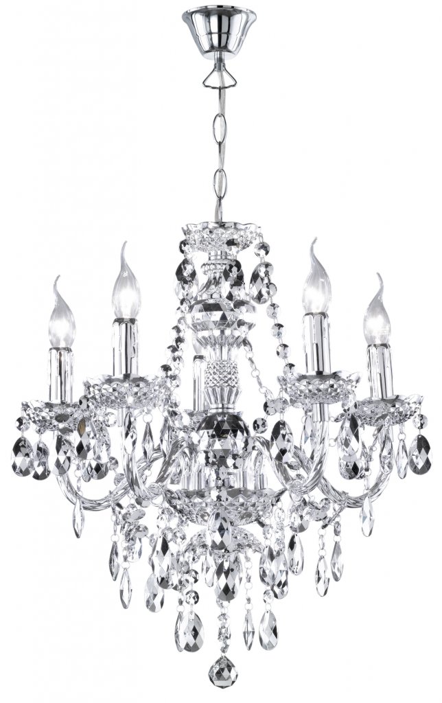 luster chandelier 5l 5xe14 chrome (couleur argent)