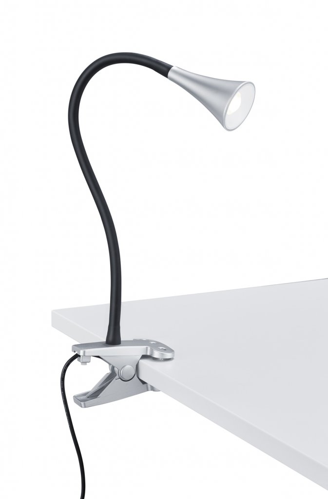 viper led table lamp clip-on gray (couleur argent)
